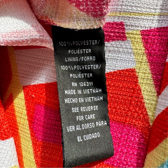 RN Studio Bright Geometric Print Dress With Key Hole Neck Line Size 10 - Picture 6 of 11